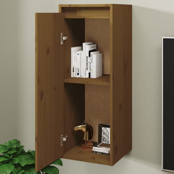 vidaXL sengeborde 2 stk. 30x30x80 cm massivt fyrretræ gyldenbrun