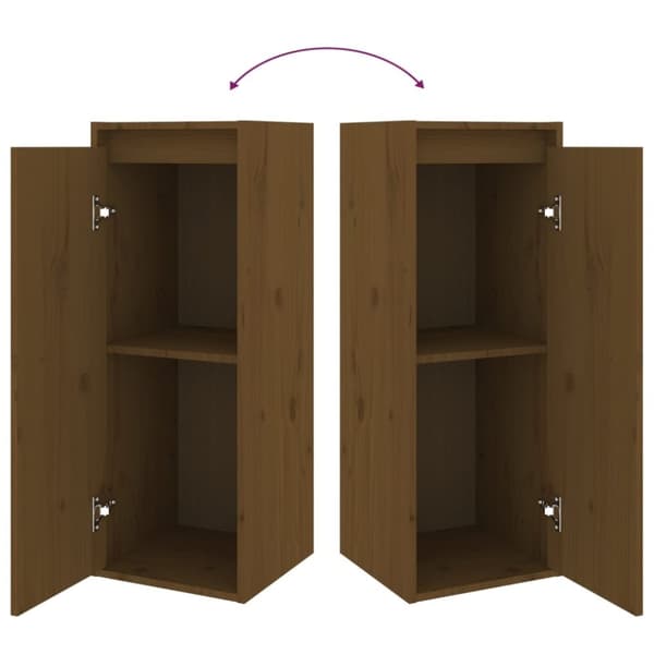 vidaXL sengeborde 2 stk. 30x30x80 cm massivt fyrretræ gyldenbrun