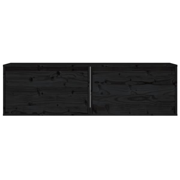 vidaXL vægskabe 2 stk. 60x30x35 cm massivt fyrretræ sort