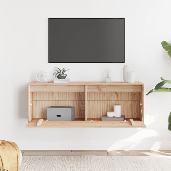 vidaXL Veggskap 100x30x35 cm heltre furu