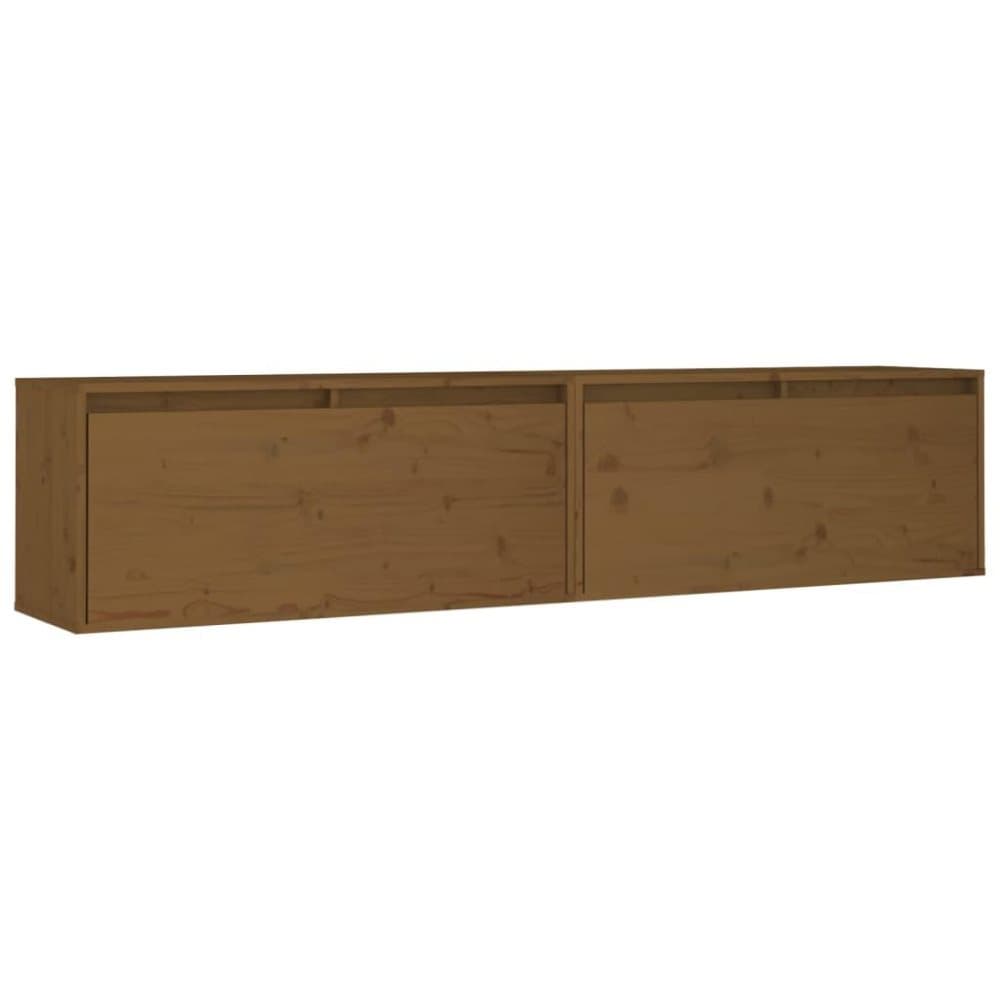 vidaXL Väggskåp 2 st honungsbrun 80x30x35 cm massiv furu