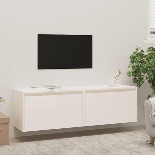 vidaXL Väggskåp 2 st vit 60x30x35 cm massiv furu
