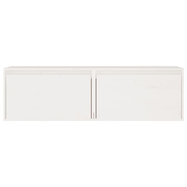vidaXL Väggskåp 2 st vit 60x30x35 cm massiv furu