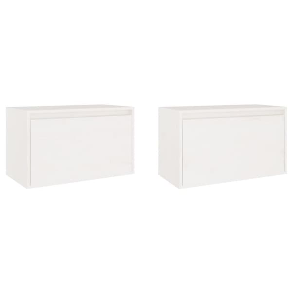 vidaXL Väggskåp 2 st vit 60x30x35 cm massiv furu