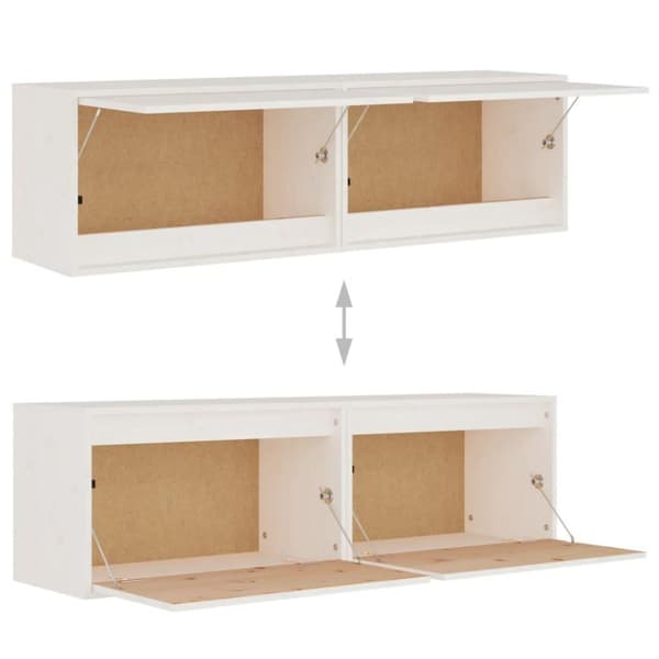 vidaXL Väggskåp 2 st vit 60x30x35 cm massiv furu
