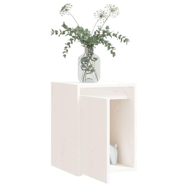 vidaXL vægskabe 2 stk. 30x30x40 cm massivt fyrretræ hvid