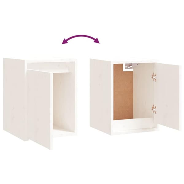 vidaXL vægskabe 2 stk. 30x30x40 cm massivt fyrretræ hvid