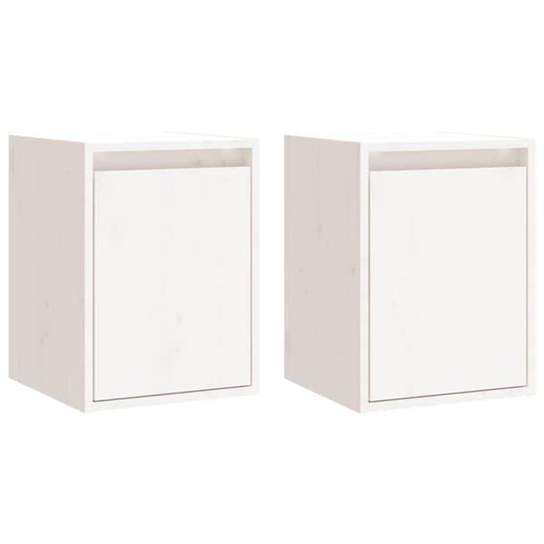 vidaXL vægskabe 2 stk. 30x30x40 cm massivt fyrretræ hvid