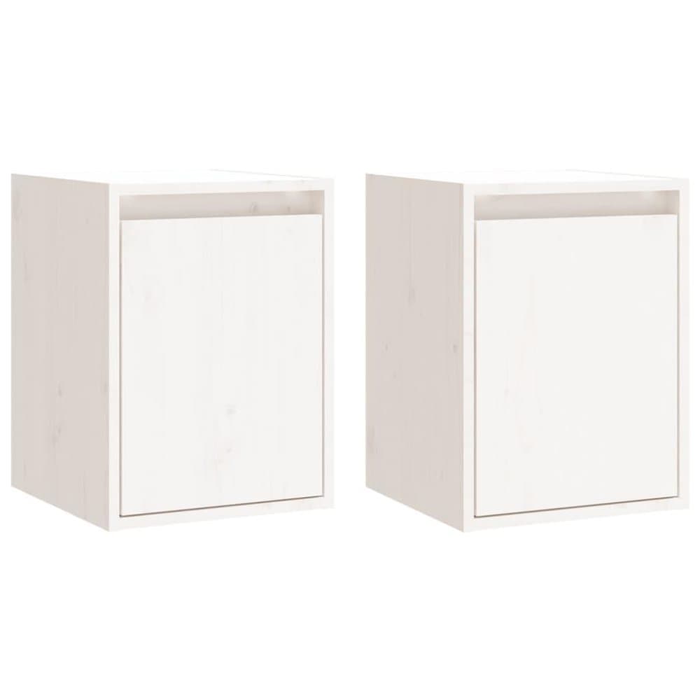vidaXL Väggskåp 2 st vit 30x30x40 cm massiv furu