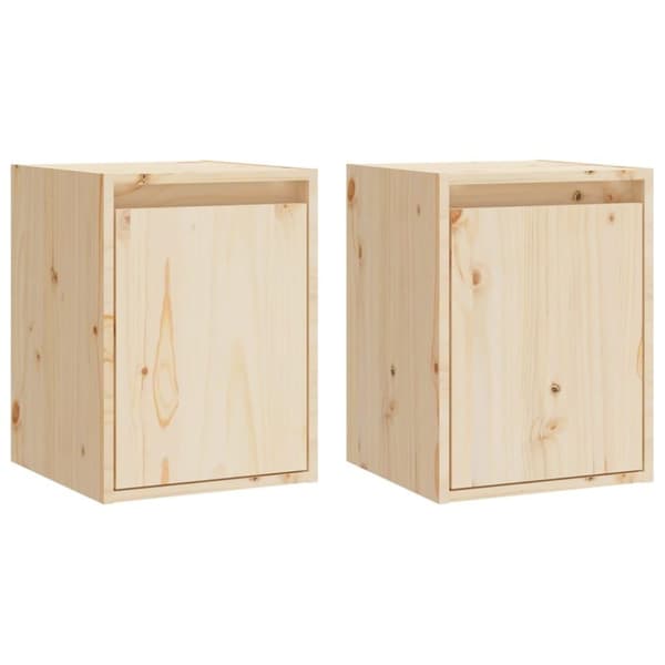 vidaXL vægskabe 2 stk. 30x30x40 cm massivt fyrretræ