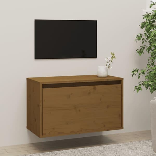 vidaXL Väggskåp honungsbrun 60x30x35 cm massiv furu
