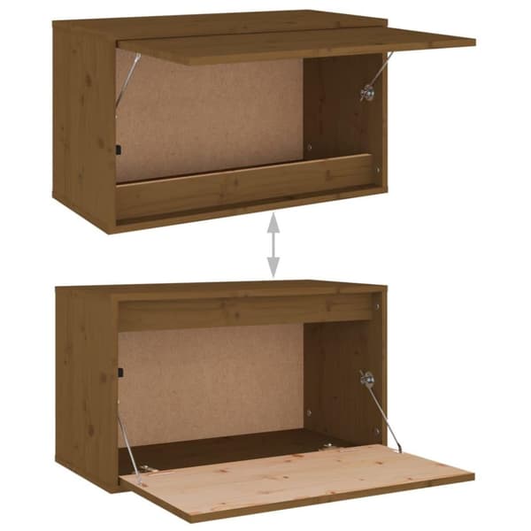 vidaXL Väggskåp honungsbrun 60x30x35 cm massiv furu