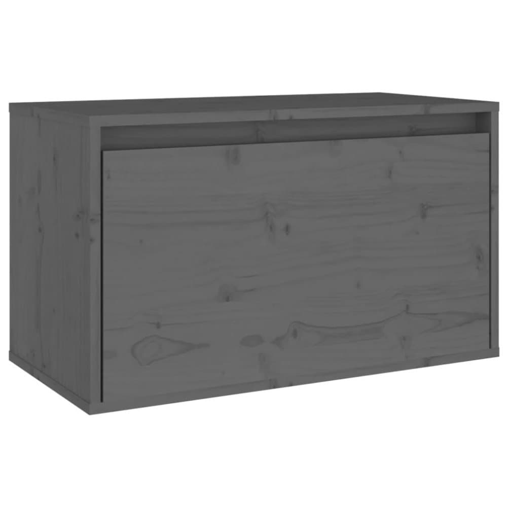 vidaXL Väggskåp 60x30x35 cm massiv furu grå