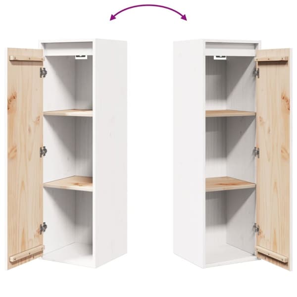 vidaXL vægskabe 2 stk. 30x30x100 cm massivt fyrretræ hvid