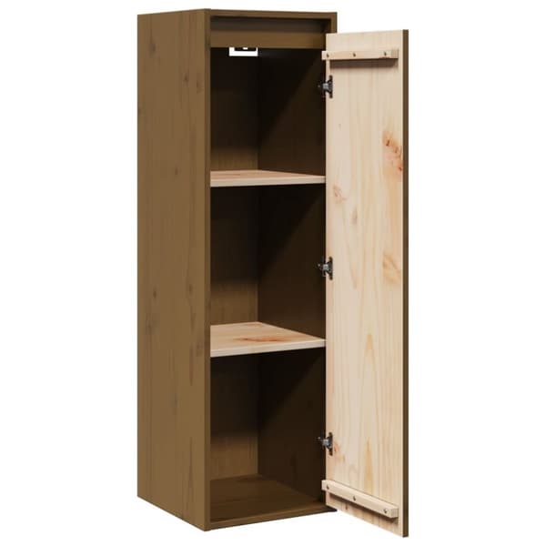 vidaXL vægskabe 2 stk. 30x30x100 cm massivt fyrretræ gyldenbrun