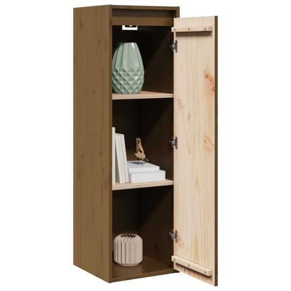 vidaXL Veggskap 2 stk honningbrun 30x30x100 cm heltre furu