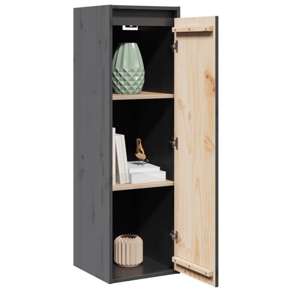 vidaXL vægskabe 2 stk. 30x30x100 cm massivt fyrretræ grå