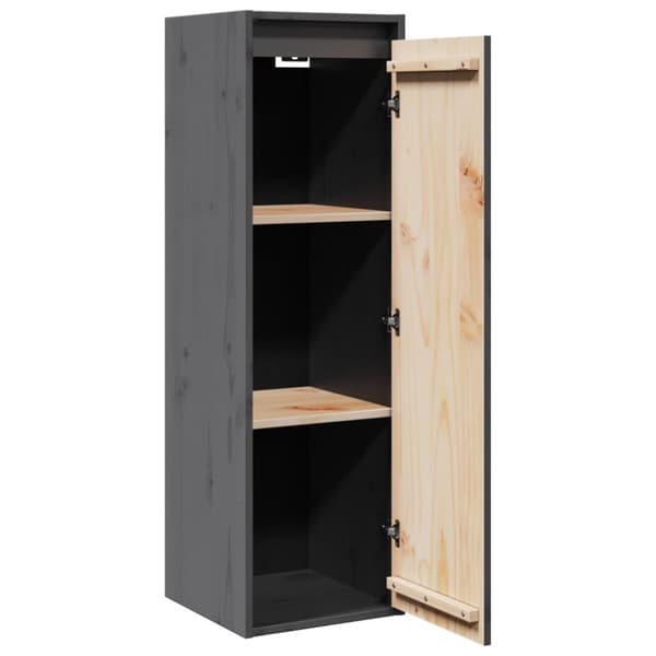 vidaXL vægskabe 2 stk. 30x30x100 cm massivt fyrretræ grå