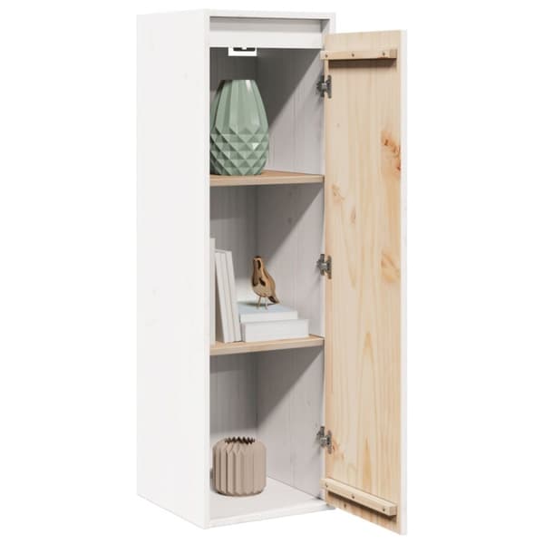 vidaXL vægskab 30x30x100 cm massivt fyrretræ hvid