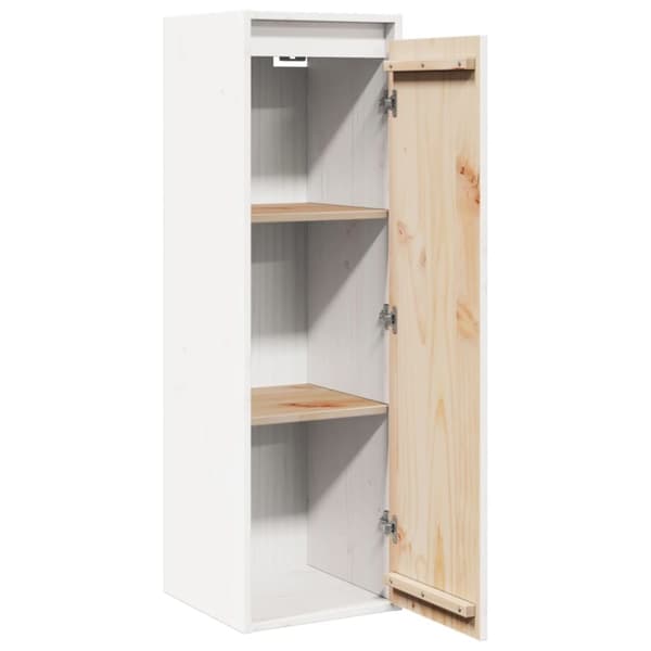 vidaXL vægskab 30x30x100 cm massivt fyrretræ hvid