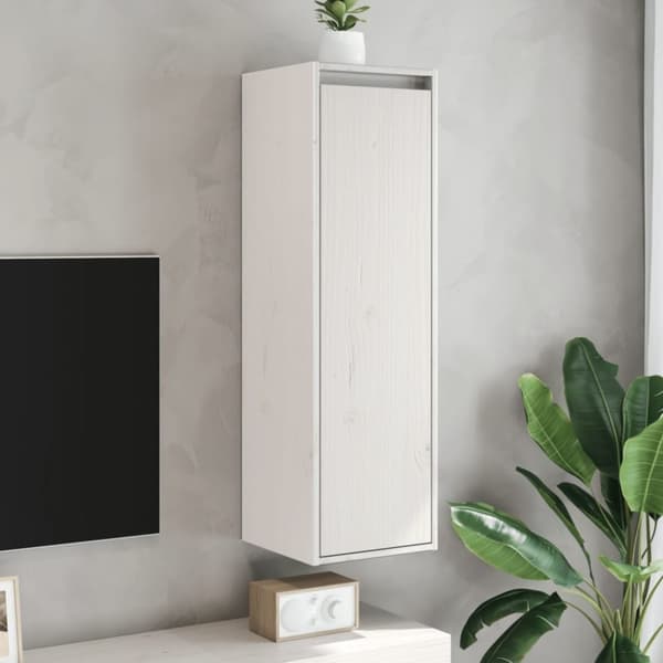 vidaXL vægskab 30x30x100 cm massivt fyrretræ hvid