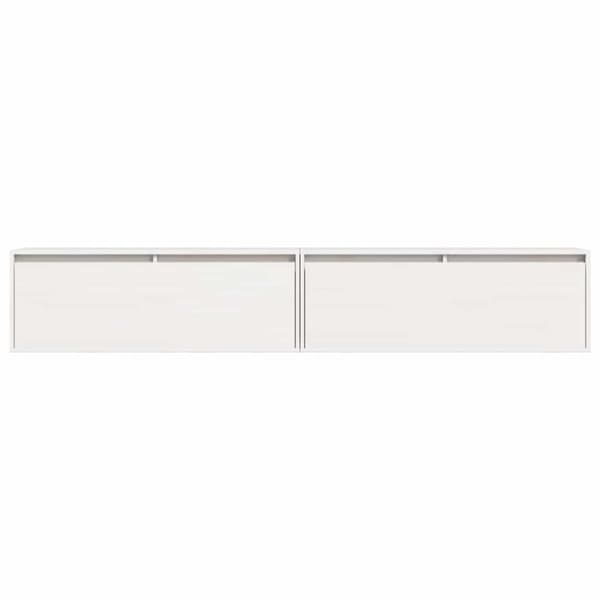 vidaXL vægskabe 2 stk. 100x30x35 cm massivt fyrretræ hvid