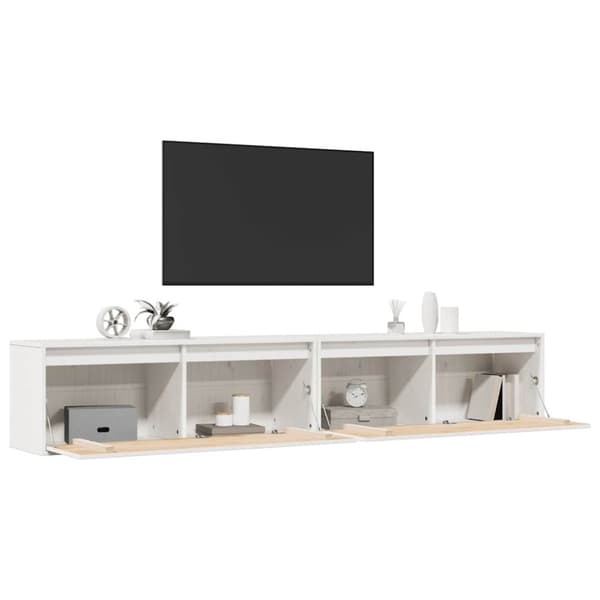 vidaXL Veggskap 2 stk hvit 100x30x35 cm heltre furu