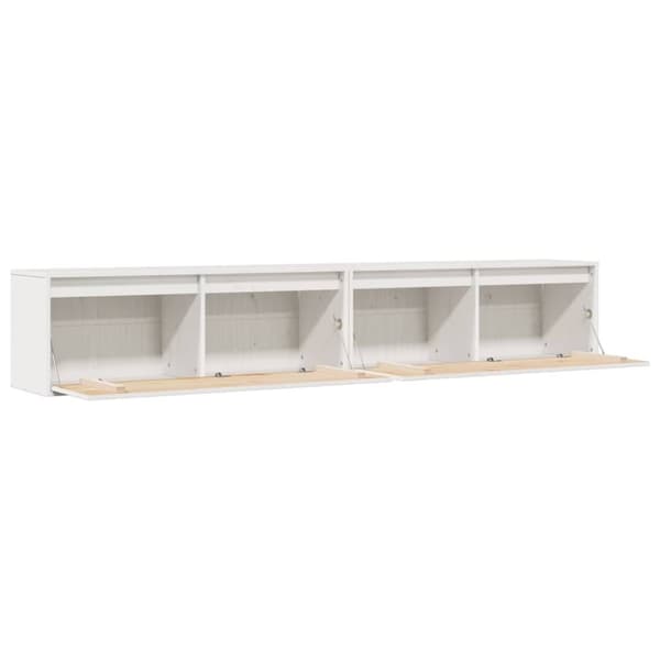 vidaXL Veggskap 2 stk hvit 100x30x35 cm heltre furu