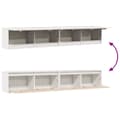 Miniatyrbilde 9 av 11: vidaXL Veggskap 2 stk hvit 100x30x35 cm heltre furu