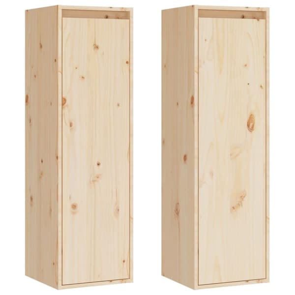vidaXL vægskabe 2 stk. 30x30x100 cm massivt fyrretræ
