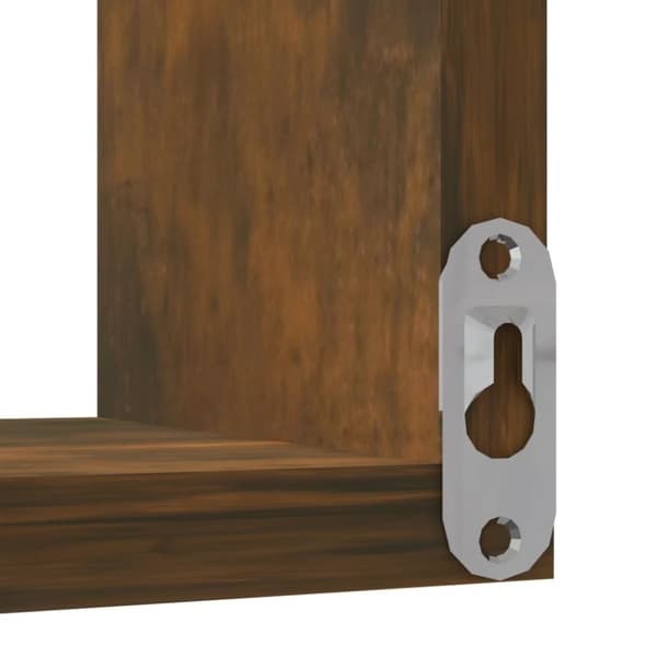 vidaXL Vegg hjørnehyller 2 stk røkt eik 40x40x50 cm konstruert tre