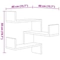 Miniatyrbilde 8 av 9: vidaXL Vegg hjørnehyller 2 stk brun eik 40x40x50 cm konstruert tre