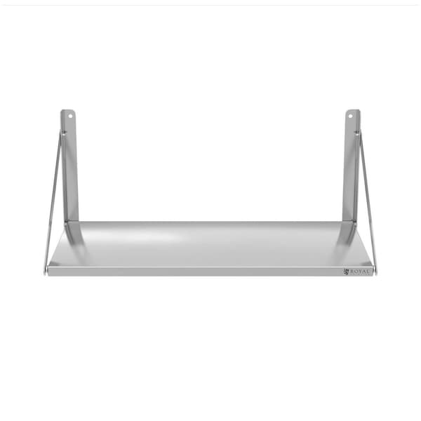 Royal Catering Vägghylla - Fällbar - 100 x 45 cm - 40 kg - Rostfritt stål