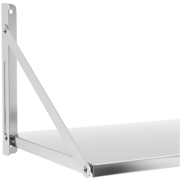Royal Catering Vägghylla - Fällbar - 100 x 45 cm - 40 kg - Rostfritt stål