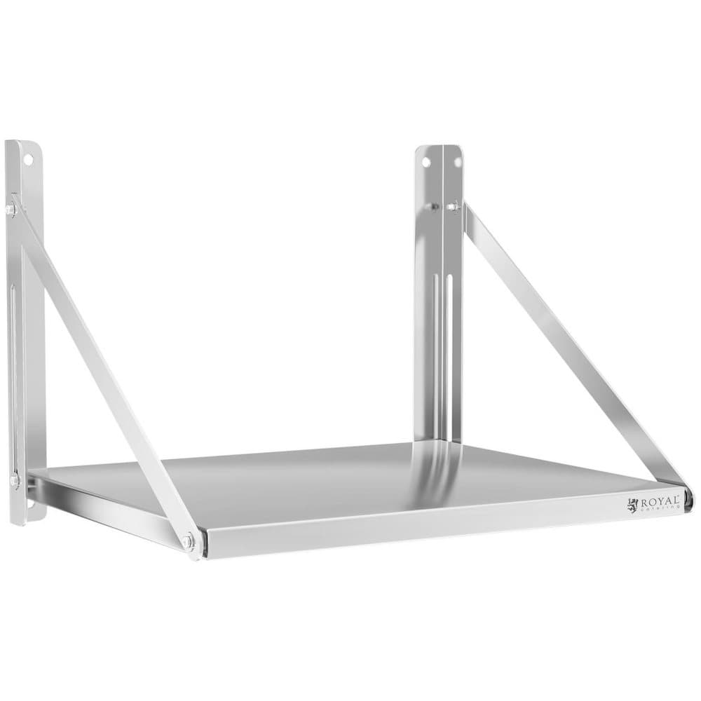 Royal Catering Vägghylla - Fällbar - 60 x 45 cm - 40 kg - Rostfritt stål