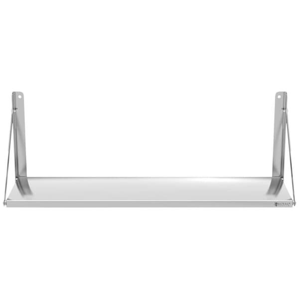 Royal Catering Vägghylla - Fällbar - 120 x 30 cm - 40 kg - Rostfritt stål