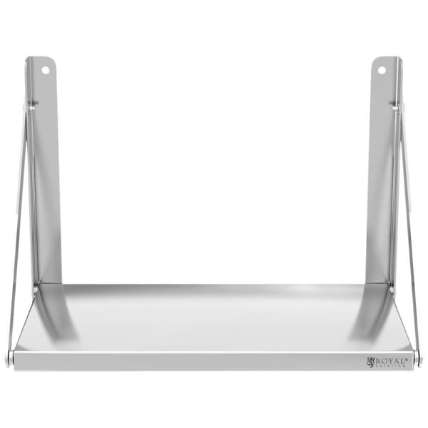 Royal Catering Vägghylla - Fällbar - 60 x 30 cm - 40 kg - Rostfritt stål