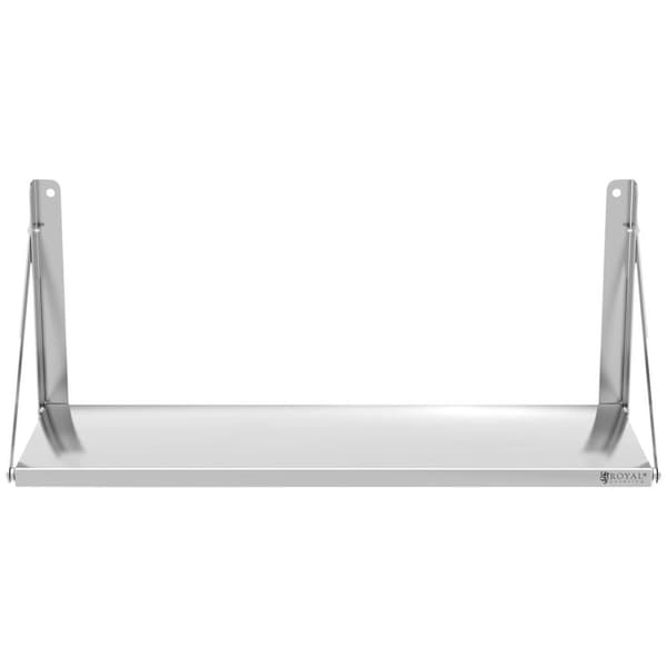 Royal Catering Vägghylla - Fällbar - 100 x 30 cm - 40 kg - Rostfritt stål