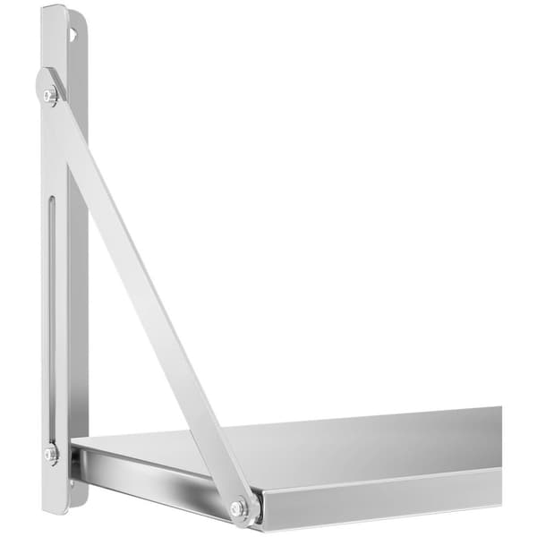 Royal Catering Vägghylla - Fällbar - 100 x 30 cm - 40 kg - Rostfritt stål