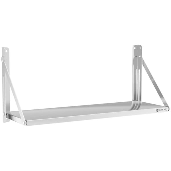Royal Catering Vägghylla - Fällbar - 100 x 30 cm - 40 kg - Rostfritt stål