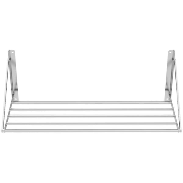 Royal Catering Fällbar vägghylla - Stänger - 100 x 45 cm - 40 kg - Rostfritt stål