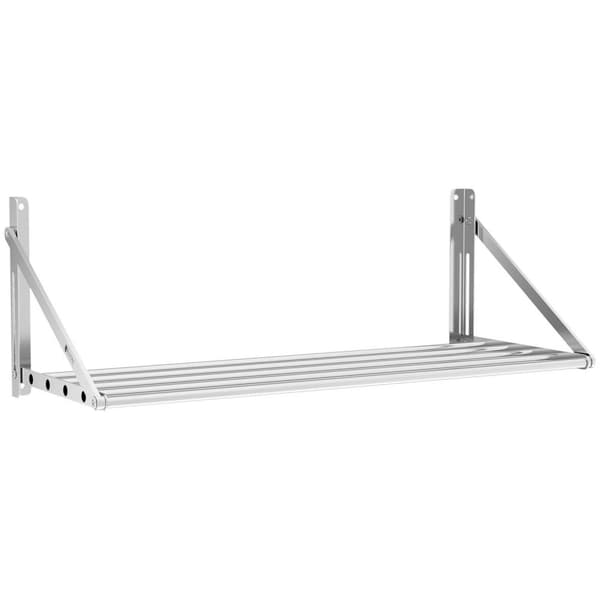 Royal Catering Fällbar vägghylla - Stänger - 100 x 45 cm - 40 kg - Rostfritt stål