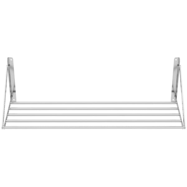 Royal Catering Fällbar vägghylla - Stänger - 120 x 45 cm - 40 kg - Rostfritt stål