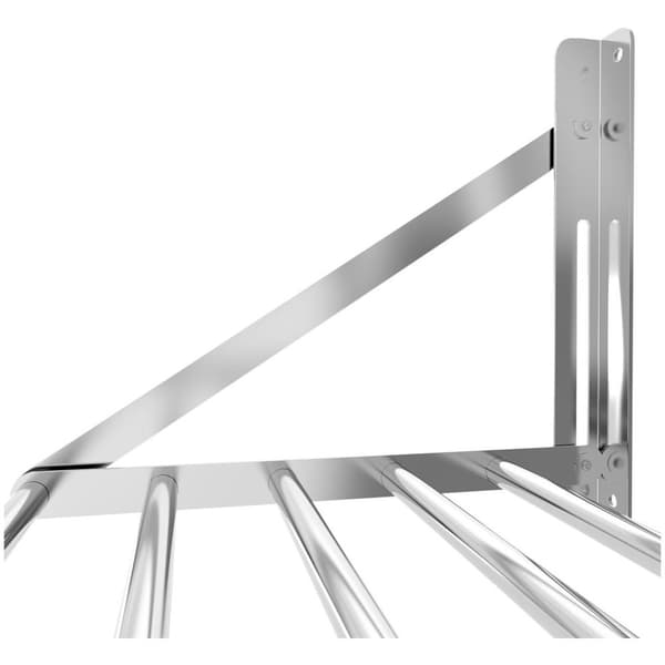 Royal Catering Fällbar vägghylla - Stänger - 80 x 45 cm - 40 kg - Rostfritt stål