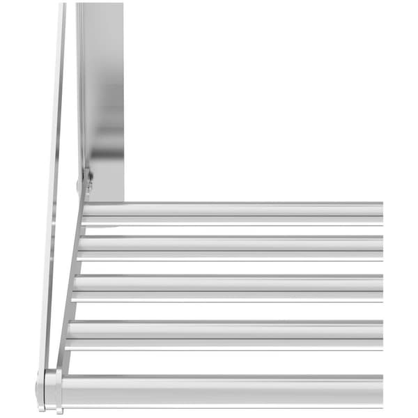 Royal Catering Fällbar vägghylla - Stänger - 80 x 45 cm - 40 kg - Rostfritt stål