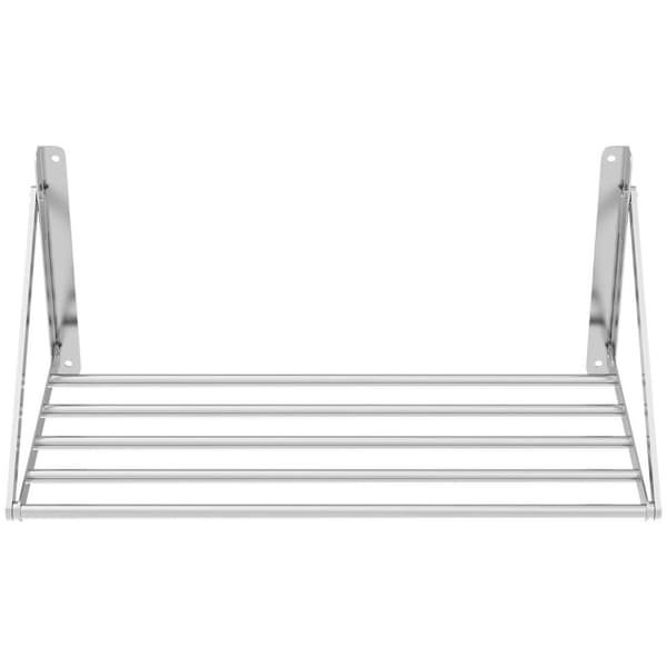 Royal Catering Fällbar vägghylla - Stänger - 80 x 45 cm - 40 kg - Rostfritt stål