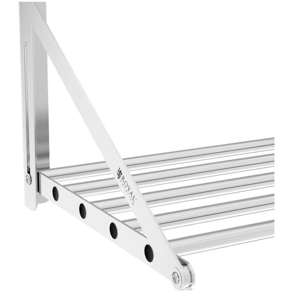 Royal Catering Fällbar vägghylla - Stänger - 80 x 45 cm - 40 kg - Rostfritt stål