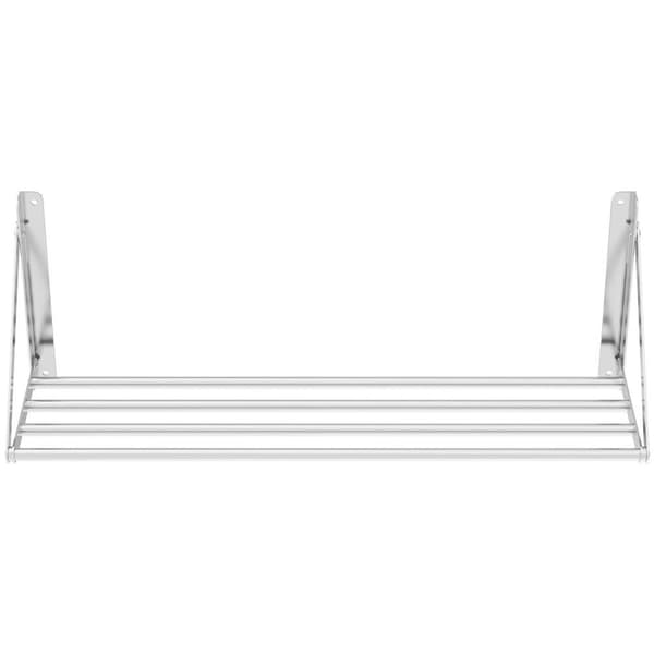 Royal Catering Fällbar vägghylla - Stänger - 100 x 30 cm - 40 kg - Rostfritt stål