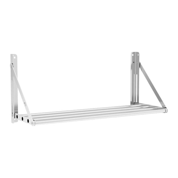 Royal Catering Fällbar vägghylla - Stänger - 80 x 30 cm - 40 kg - Rostfritt stål