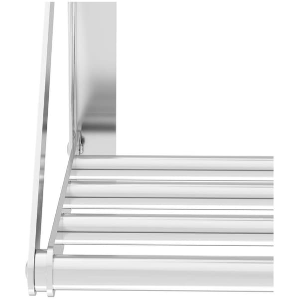 Royal Catering Fällbar vägghylla - Stänger - 60 x 30 cm - 40 kg - Rostfritt stål